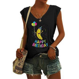 Happy Birthday Banana Birthday Women's V-neck Tank Top | Mazezy