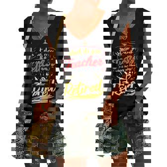 Happy Monday Retirement Teacher Retired Teacher Women's V-neck Tank Top | Mazezy