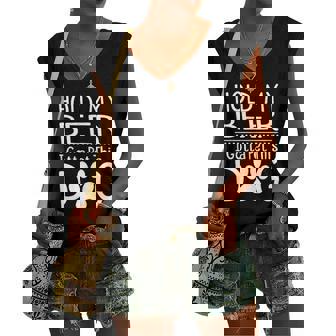 Hold My Beer I Have To Pet This Dog Puppy Lover Women's V-neck Tank Top | Mazezy