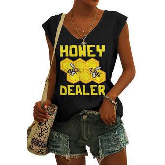 Honey Dealer Bee Honeycomb Beekeeping Beekeeper Apiarist Women's V-neck Tank Top | Mazezy