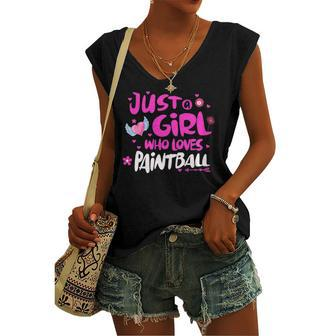 Just A Girl Who Loves Paintball Women's V-neck Tank Top | Mazezy
