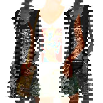 Kali Goddess Hindu Goddess Women's V-neck Tank Top | Mazezy