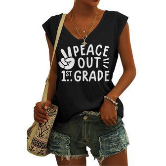 Kids Peace Out 1St Grade For Boys Girls Last Day Of School Women's Vneck Tank Top - Seseable