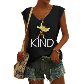 Be Kind Bee Dabbing Kindness For Kid Boy Girl Women's V-neck Tank Top | Mazezy