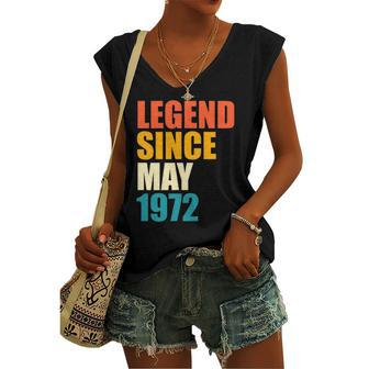 Legend Since May 1972 50Th Birthday 50 Years Old Women's V-neck Tank Top | Mazezy
