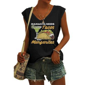 Mamacita Needs Tacos And Margaritas Cinco De Mayo Food Women's V-neck Tank Top | Mazezy