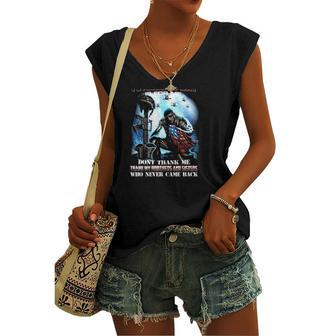 Memorial Day Is For Them Veterans Day Is For Me Thank My Brothers And Sisters Who Never Came Back Women's V-neck Tank Top | Mazezy