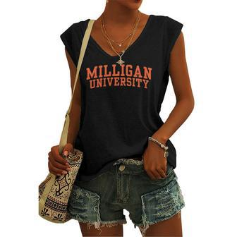 Milligan University Oc1552 Students Teachers Women's V-neck Tank Top | Mazezy