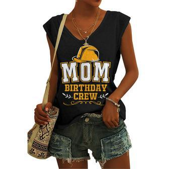 Mom Of The Birthday Boy Construction Crew Party Women's Vneck Tank Top - Seseable