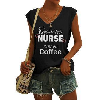 Psych Nurse Coffee Drinker Women's Vneck Tank Top - Seseable