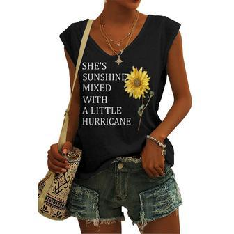 Shes Sunshine Mixed With A Little Hurricane Women's Vneck Tank Top - Seseable