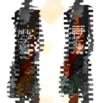 Soccer Aunt Proud Aunty Cheerleader Aunt Women's V-neck Tank Top | Mazezy