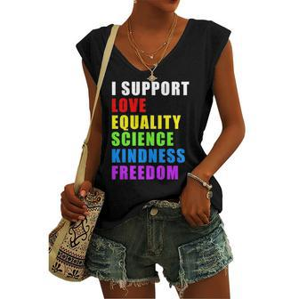 I Support Lgbtq Love Equality Gay Pride Rainbow Proud Ally Women's V-neck Tank Top | Mazezy