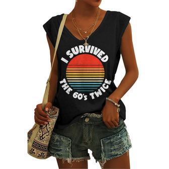 I Survived The Sixties Twice Birthday - 70Th Birthday Women's Vneck Tank Top - Seseable