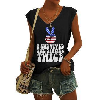I Survived The Sixties Twice Birthday Peace 60S V2 Women's Vneck Tank Top - Seseable