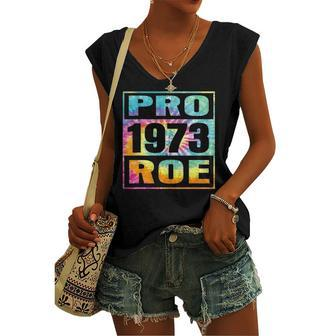 Tie Dye Pro Roe 1973 Pro Choice Rights Women's V-neck Tank Top | Mazezy