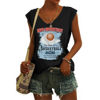 Never Underestimate The Pride Of A Basketball Mom Women's V-neck Tank Top | Mazezy