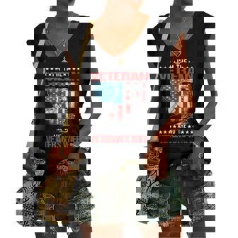 Im The Veteran And The Veterans Wife Female Veterans Women's V-neck Tank Top | Mazezy