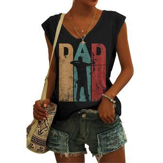 Womens Vintage Archery Dad Fathers Day Archer Daddy 4Th Of July Women's Vneck Tank Top - Seseable