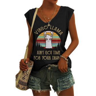 Virgo Zodiac Birthday Virgo LLAMA Ain’T Got Time For Your Drama Women's Vneck Tank Top - Seseable
