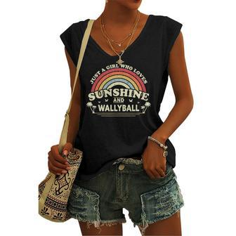 Wallyball A Girl Who Loves Sunshine And Wallyball Women's V-neck Tank Top | Mazezy