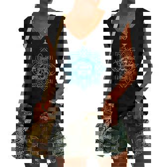 Water Elephant Mandala Spiritual New Age Buddhist Yoga Women's V-neck Tank Top | Mazezy