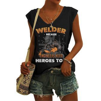 Welding Art Welder Slworker Welding Lover Women's V-neck Tank Top | Mazezy