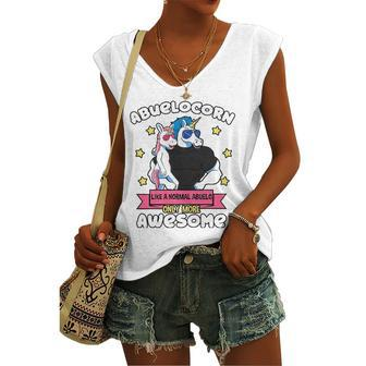 Abuelocorn 1 Kid Fathers Day Abuelo Unicorn Granddaughter Women's V-neck Tank Top | Mazezy