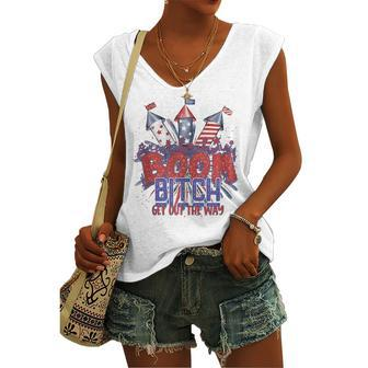 Bitch Get Out The Way Boom Firework 4Th Of July V2 Women's Vneck Tank Top - Seseable