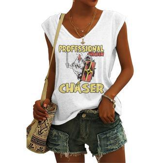 Chicken Farmer Professional Chicken Chaser Women's V-neck Tank Top | Mazezy