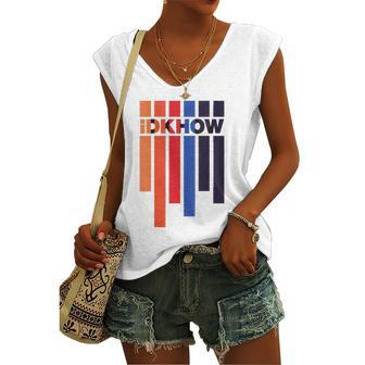 Color Idkhow Music Fans Women's V-neck Tank Top | Mazezy