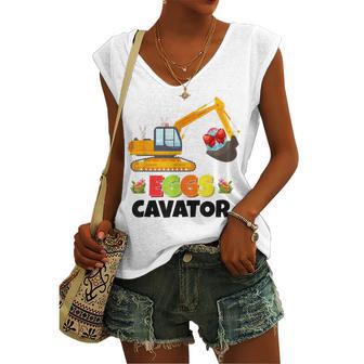 Excavator Shirts For Toddler Boys Girls Easter Eggs Cavator Women's V-neck Casual Sleeveless Tank Top | Favorety DE