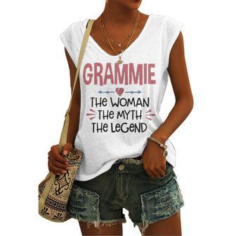 Grammie Grandma Grammie The Woman The Myth The Legend Women's Vneck Tank Top - Seseable