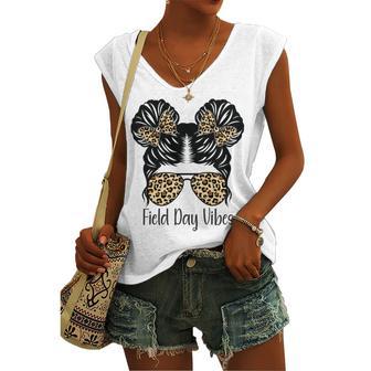 Happy Field Day Field Day Tee Kids Graduation School Fun Day V10 Women's V-neck Casual Sleeveless Tank Top | Favorety DE