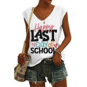 Happy Last Day Of School Funny V3 Women's V-neck Casual Sleeveless Tank Top | Favorety DE