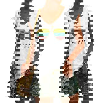 Lithuania Sunglasses Lithuania Flag Lithuanian Women's V-neck Tank Top | Mazezy