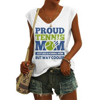 Proud Tennis Mom Tennis Player For Mothers Women's V-neck Tank Top | Mazezy