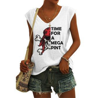 Time For A Mega Pint Sarcastic Saying Women's V-neck Tank Top | Mazezy