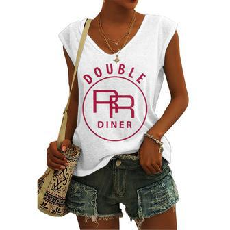 Twin Peaks Double R Diner Women's V-neck Tank Top | Mazezy