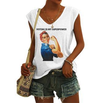 Voting Is My Superpowerfeminist Rights Women's V-neck Tank Top | Mazezy