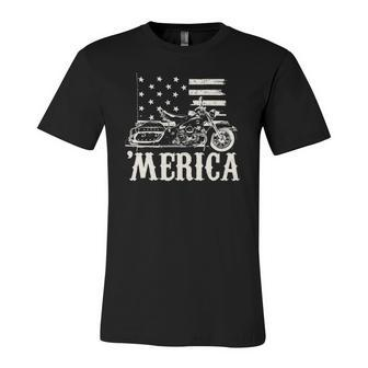4Th Of July Merica V-Twin Motorcycle Biker Jersey T-Shirt | Mazezy