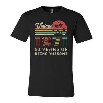 51 Years Old Birthday Vintage 1971 51St Birthday Jersey T-Shirt | Mazezy
