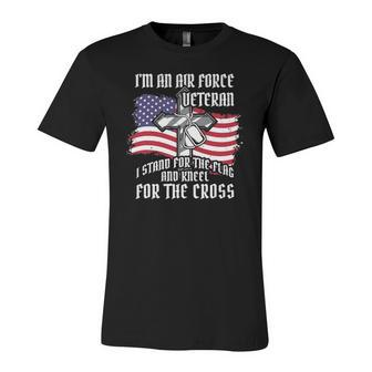 Air Force Veteran Stand For The Flag Kneel For The Cross Jersey T-Shirt | Mazezy