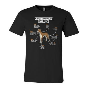 Anatomy Of A Saluki Dog Dog Lover Jersey T-Shirt | Mazezy