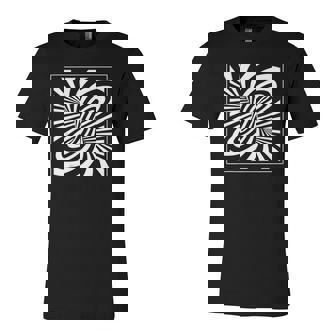 Black & White Vortex Optical Illusion Trippy Jersey T-Shirt | Mazezy