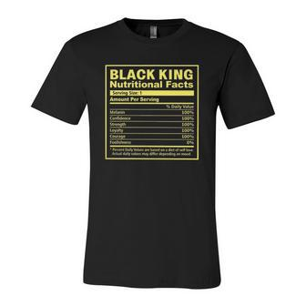 Black King Nutritional Facts Black History Month Jersey T-Shirt | Mazezy
