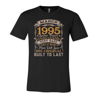 Born In March 1995 Vintage 27Th Birthday 27 Years Old Jersey T-Shirt | Mazezy