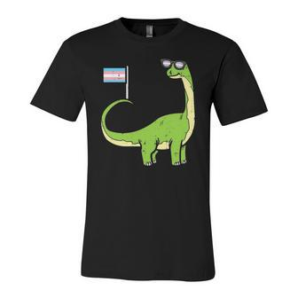 Brontosaurus Dinosaur Dino Lgbt Transgender Trans Pride Jersey T-Shirt | Mazezy AU