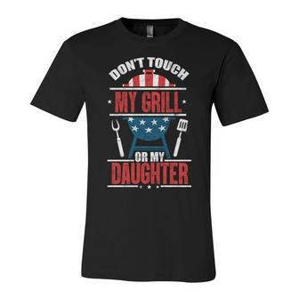 Grill Usa Flag 4Th Of July Patriotic Barbeque Dad Daddy Unisex Jersey Short Sleeve Crewneck Tshirt - Seseable