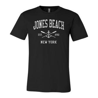 Jones Beach Ny Vintage Crossed Oars & Boat Anchor Sports Jersey T-Shirt | Mazezy
